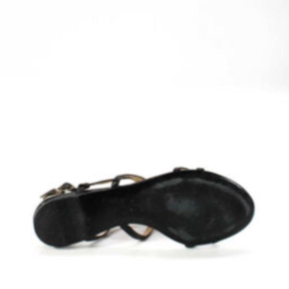Chanel CC Logo Black Leather Slingback Flats 6 - Picture 5 of 9
